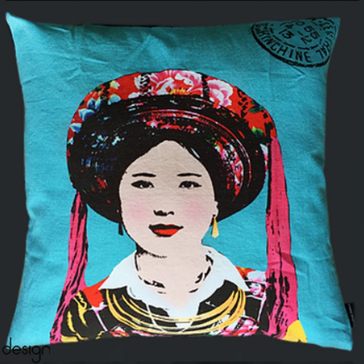 Cushion cover printed Vietnamese ethnic woman-Miss Kim